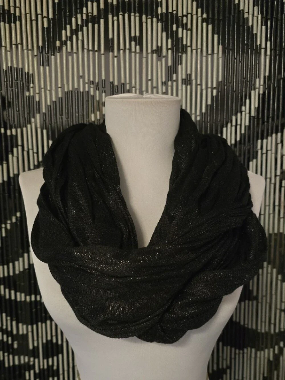 Express Black Metallic Infinity Scarf